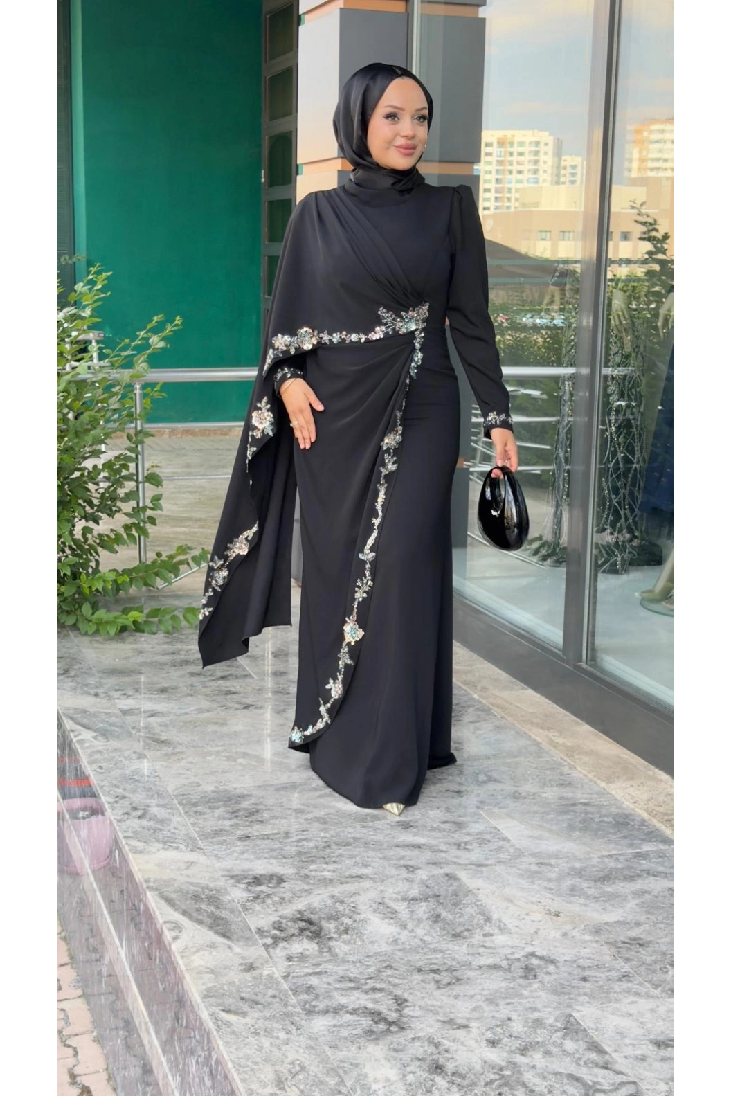 FERİHA SARIOĞLU-ASENA ELBİSE SİYAH
