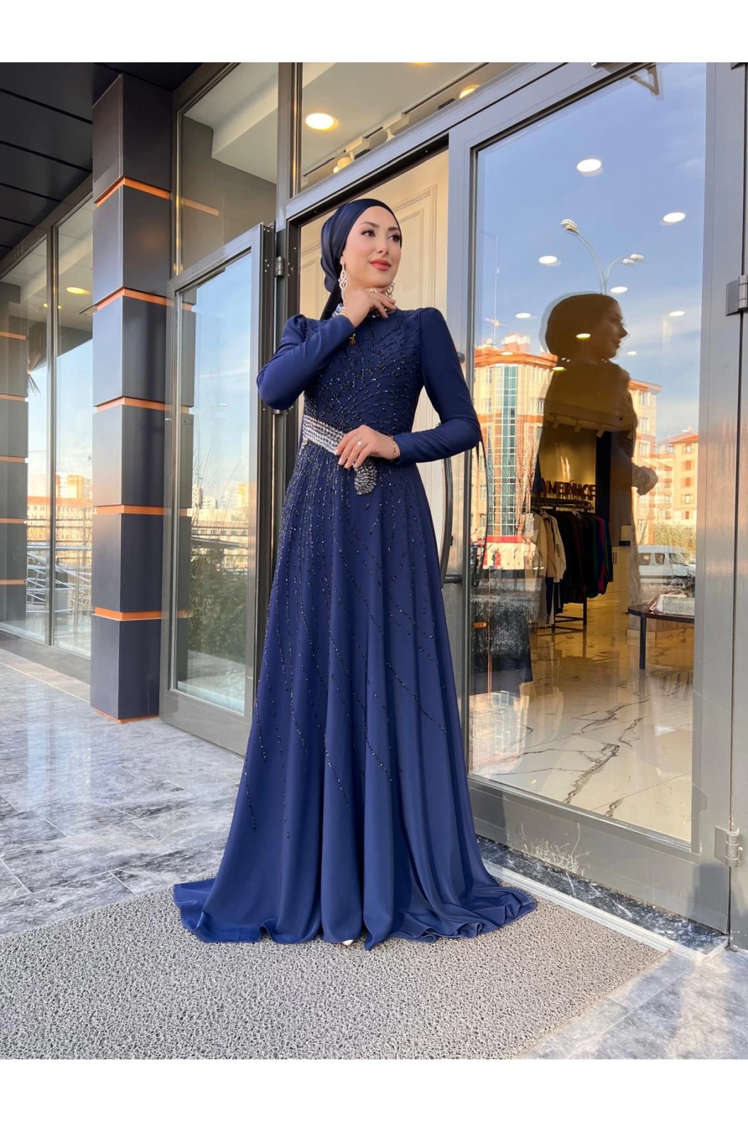 FERİHA SARIOĞLU-GECE ABİYE LACİVERT