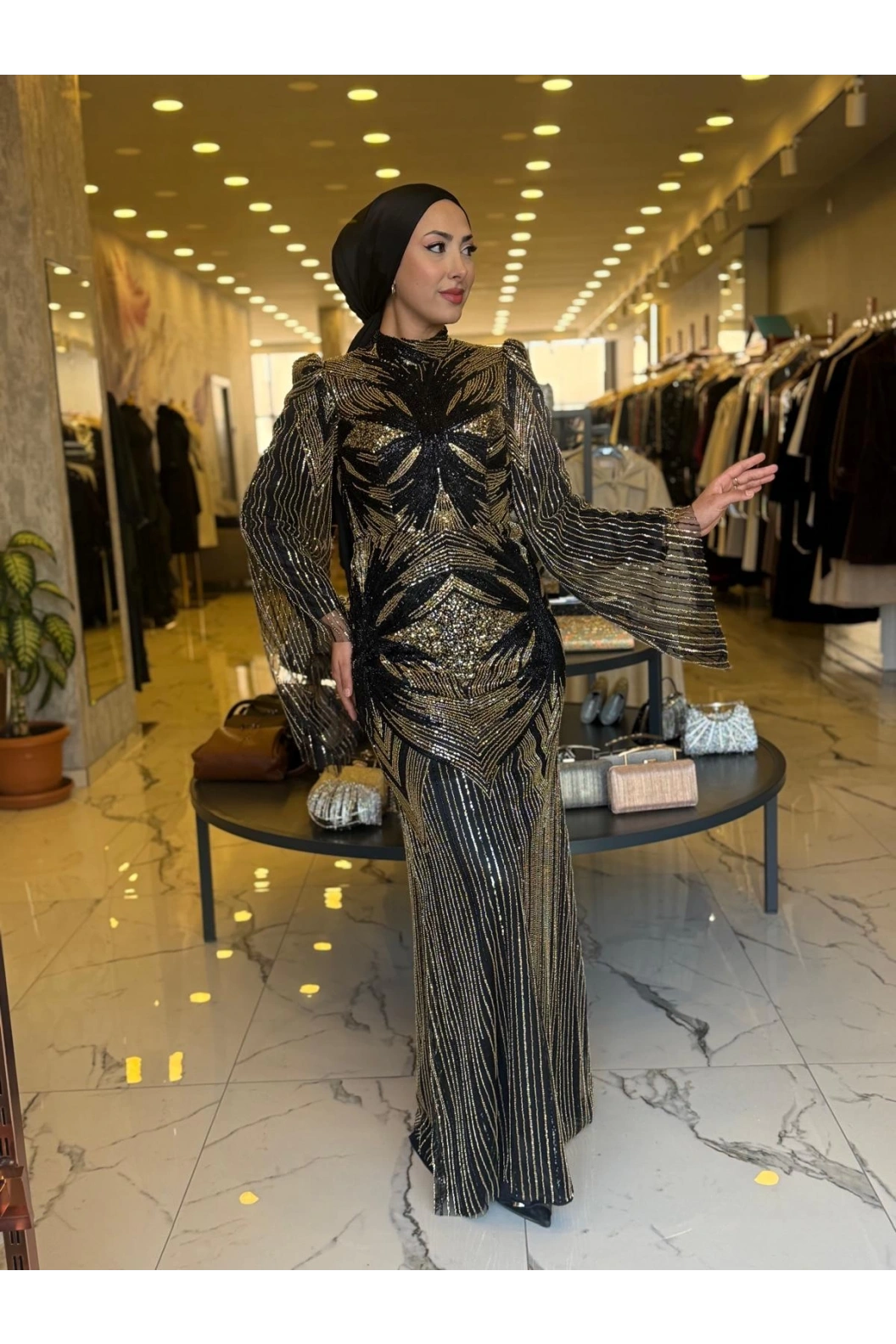 GAMZE ÖZKUL DİLAN ABİYE SİYAH