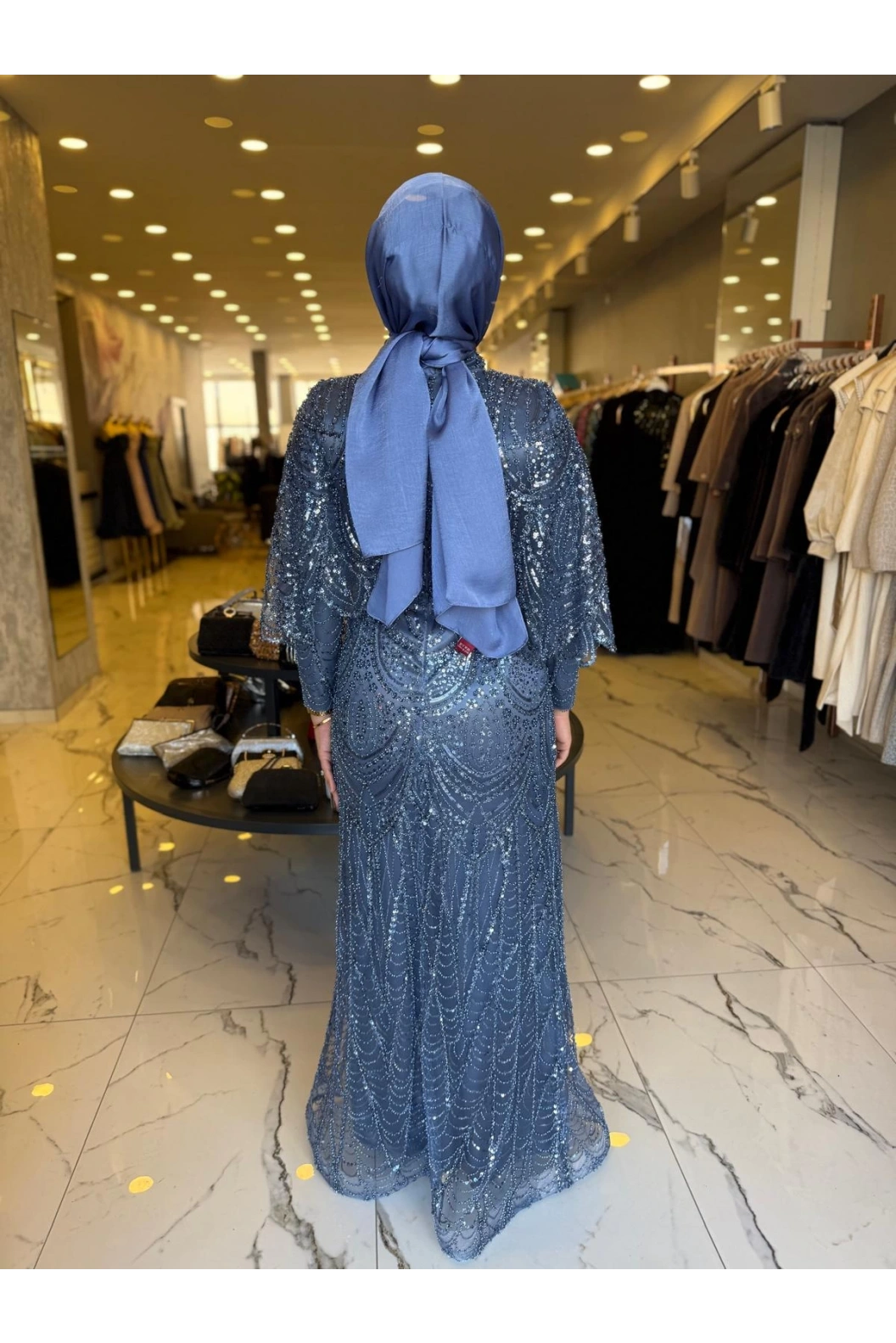 GAMZE ÖZKUL DİVA ABİYE İNDİGO