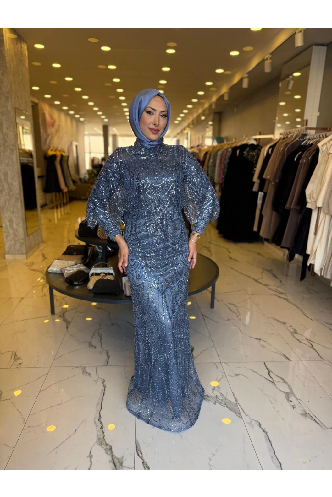 GAMZE ÖZKUL DİVA ABİYE İNDİGO