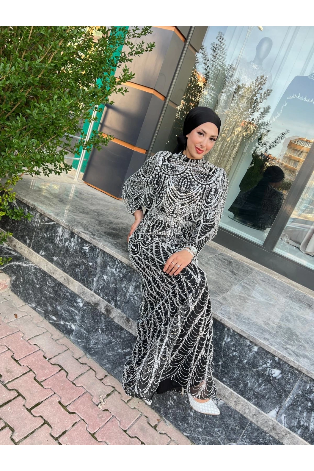 GAMZE ÖZKUL DİVA ABİYE SİYAH