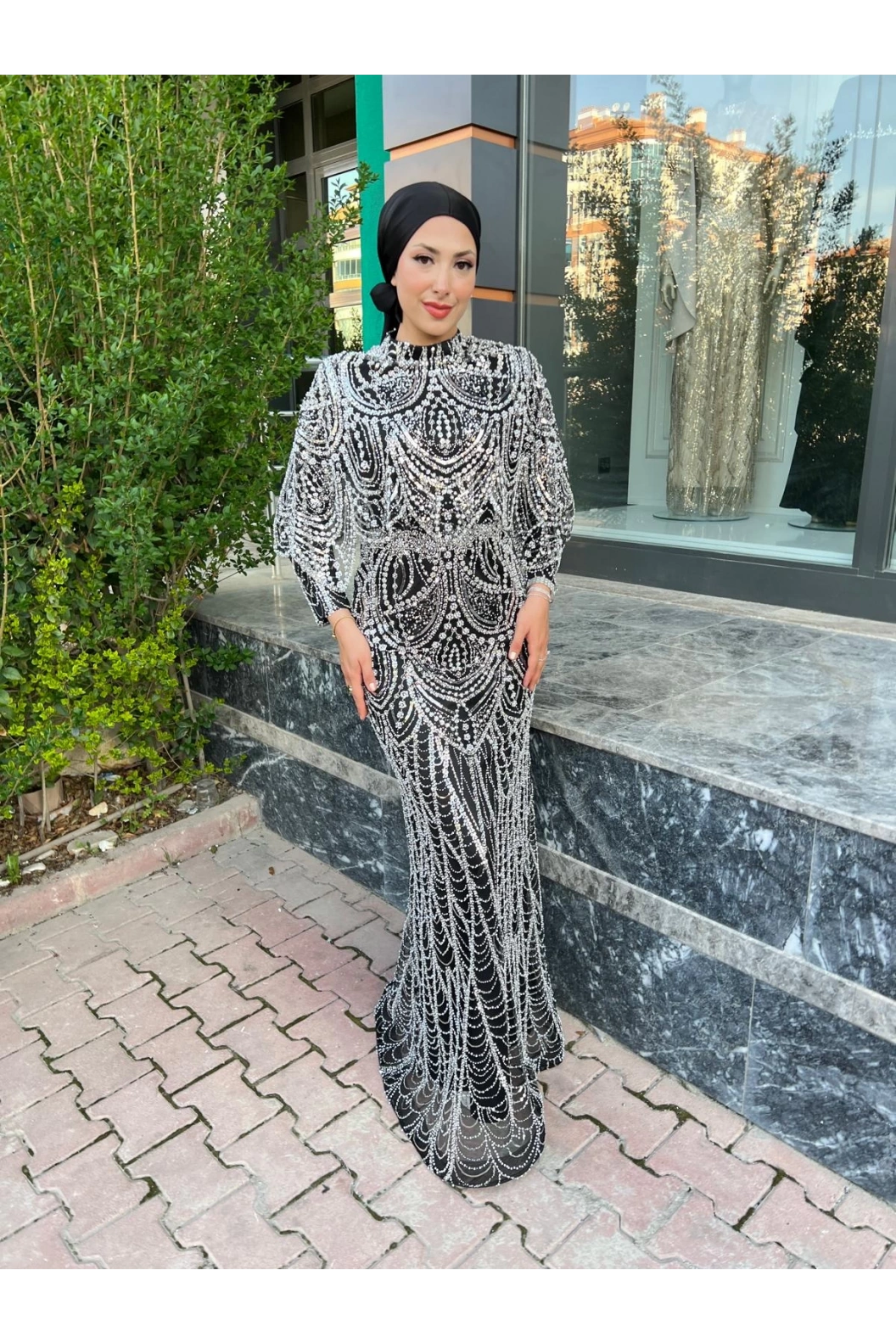 GAMZE ÖZKUL DİVA ABİYE SİYAH