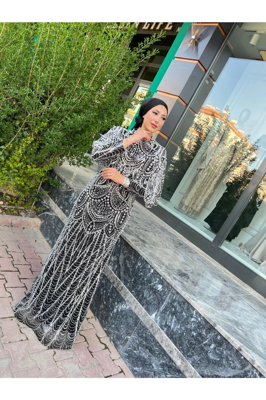 GAMZE ÖZKUL DİVA ABİYE SİYAH