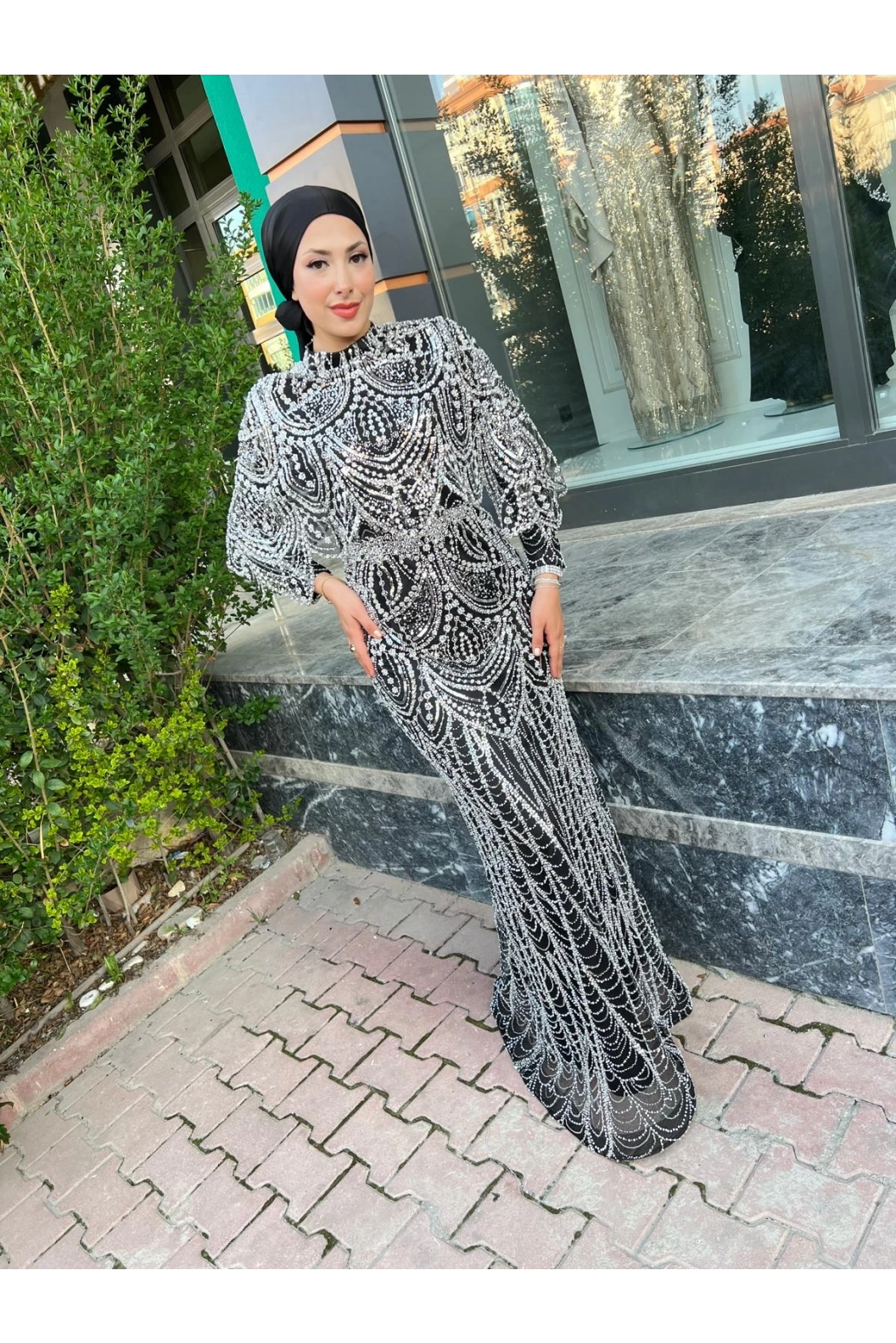 GAMZE ÖZKUL DİVA ABİYE SİYAH