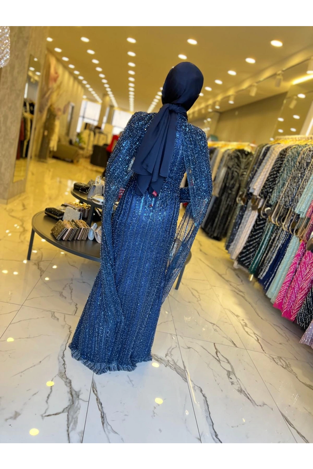 GAMZE ÖZKUL EFSUN ABİYE LACİVERT