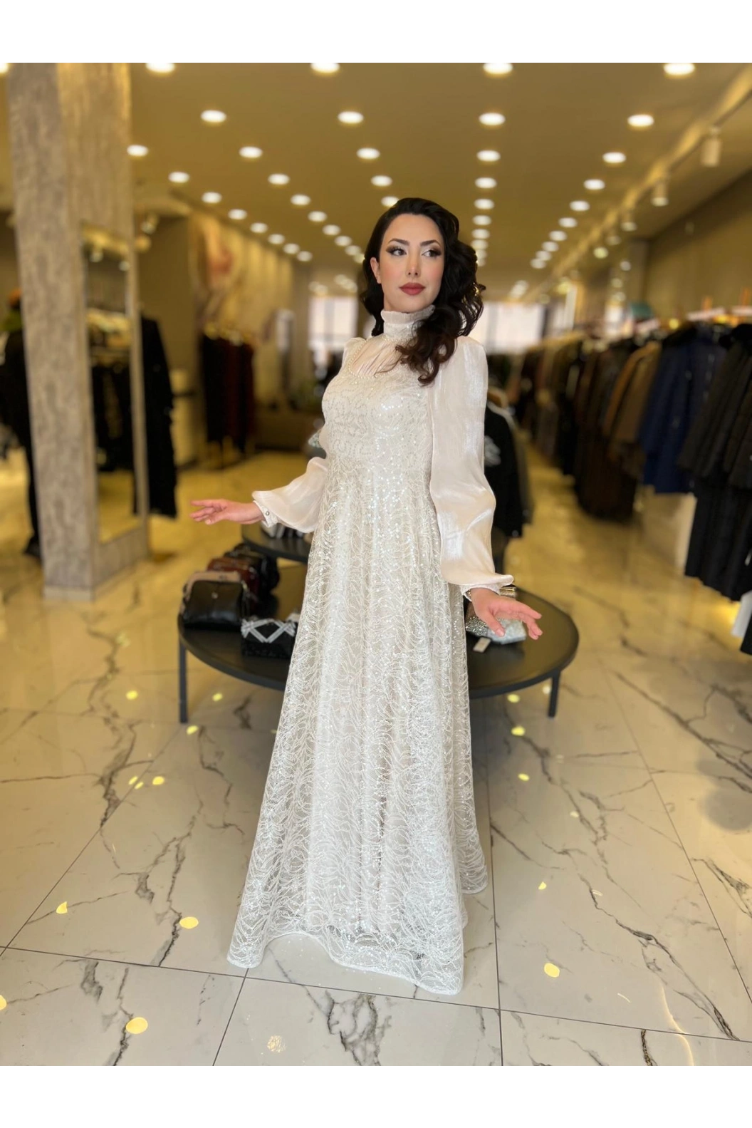 GAMZE ÖZKUL-İNCİ ABİYE BEJ