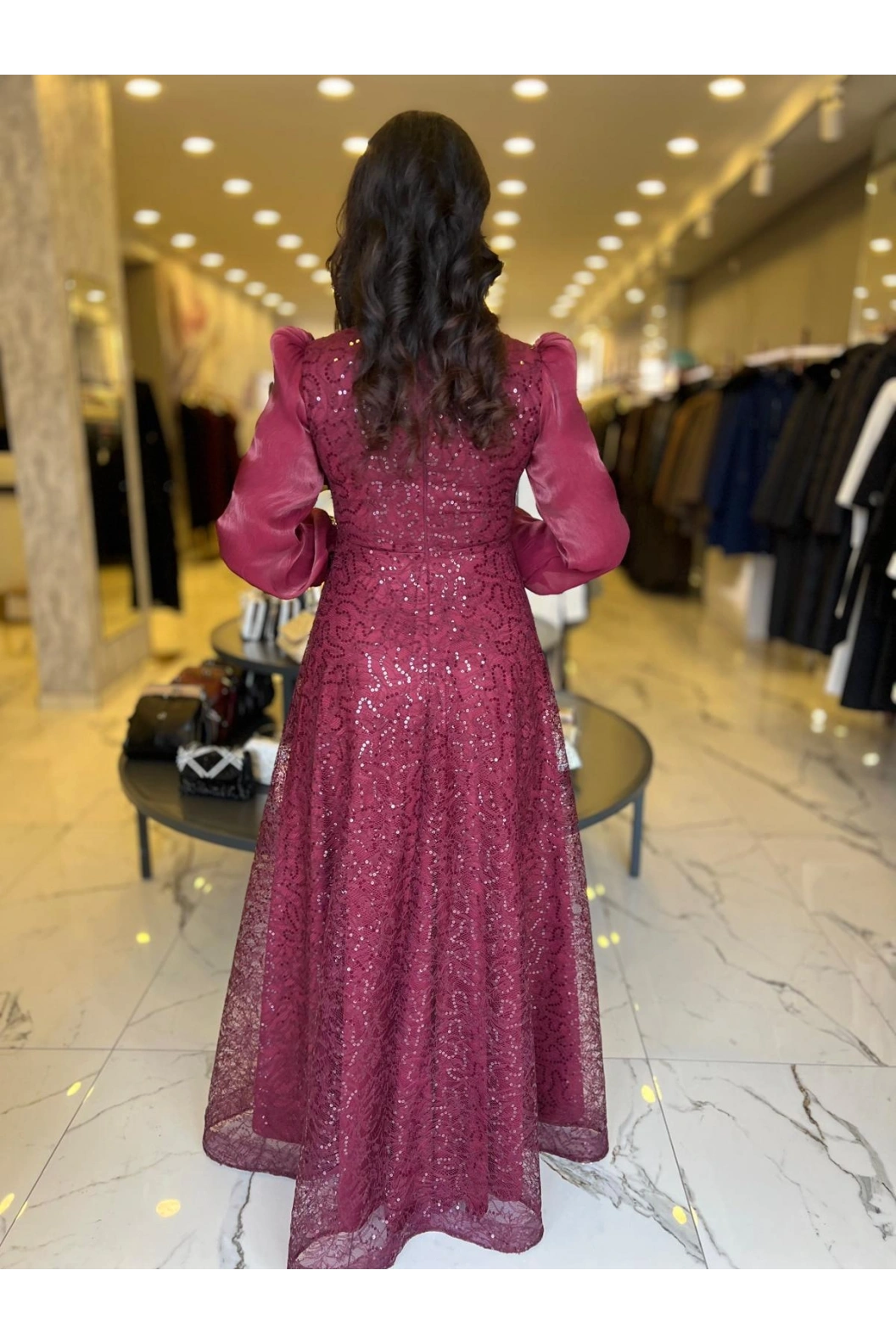 GAMZE ÖZKUL-İNCİ ABİYE BORDO