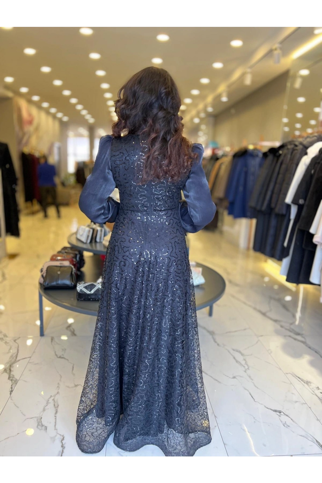 GAMZE ÖZKUL-İNCİ ABİYE SİYAH