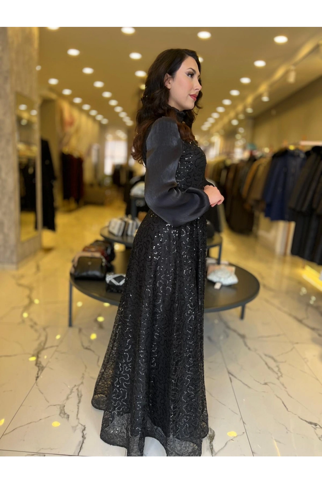 GAMZE ÖZKUL-İNCİ ABİYE SİYAH