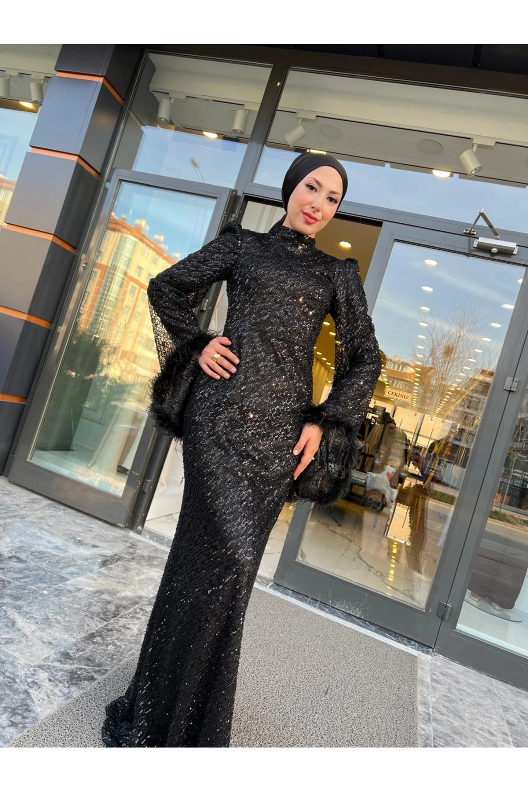 GAMZE ÖZKUL JADE ABİYE SİYAH