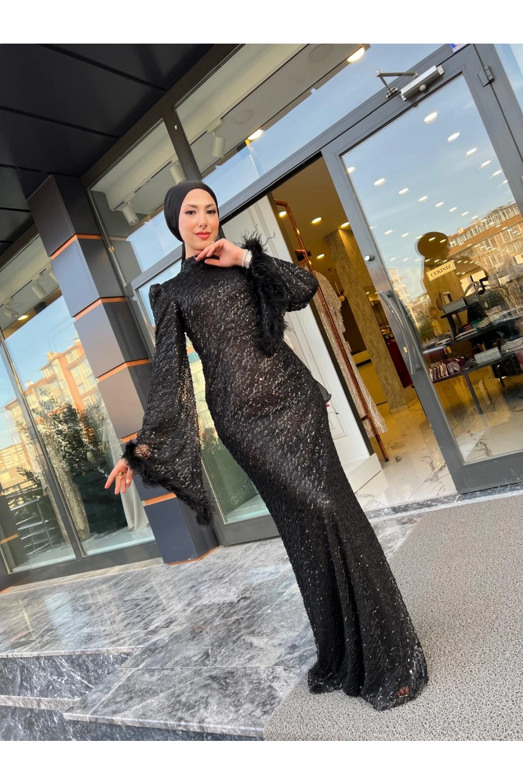 GAMZE ÖZKUL JADE ABİYE SİYAH