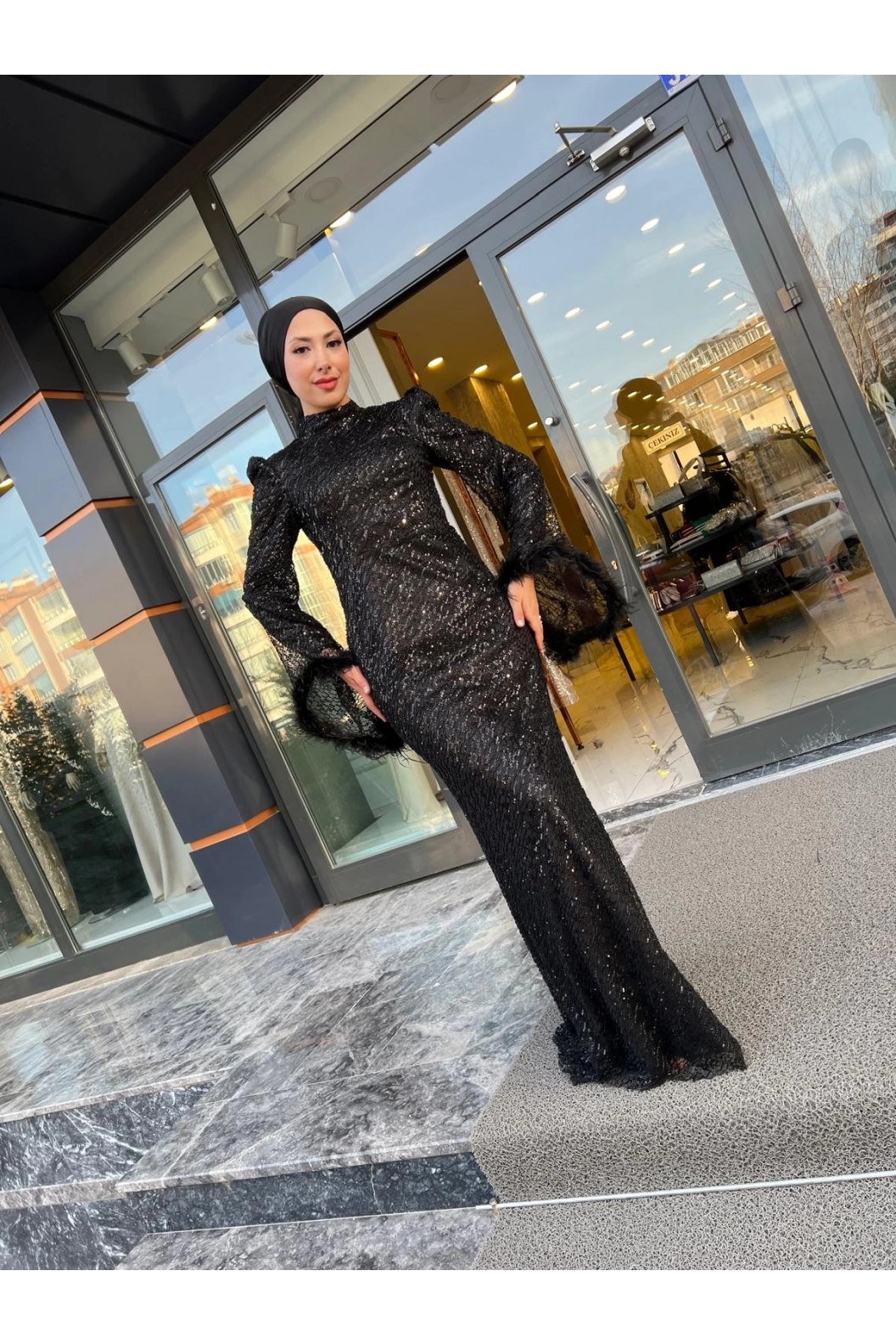 GAMZE ÖZKUL JADE ABİYE SİYAH