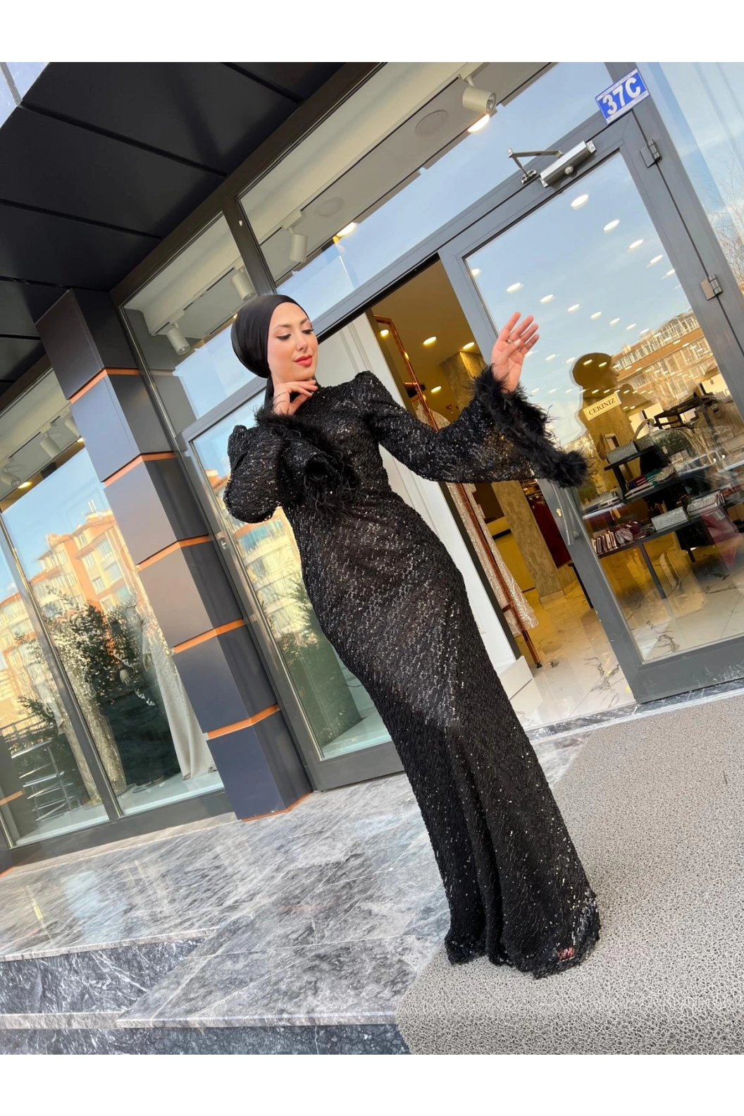 GAMZE ÖZKUL JADE ABİYE SİYAH