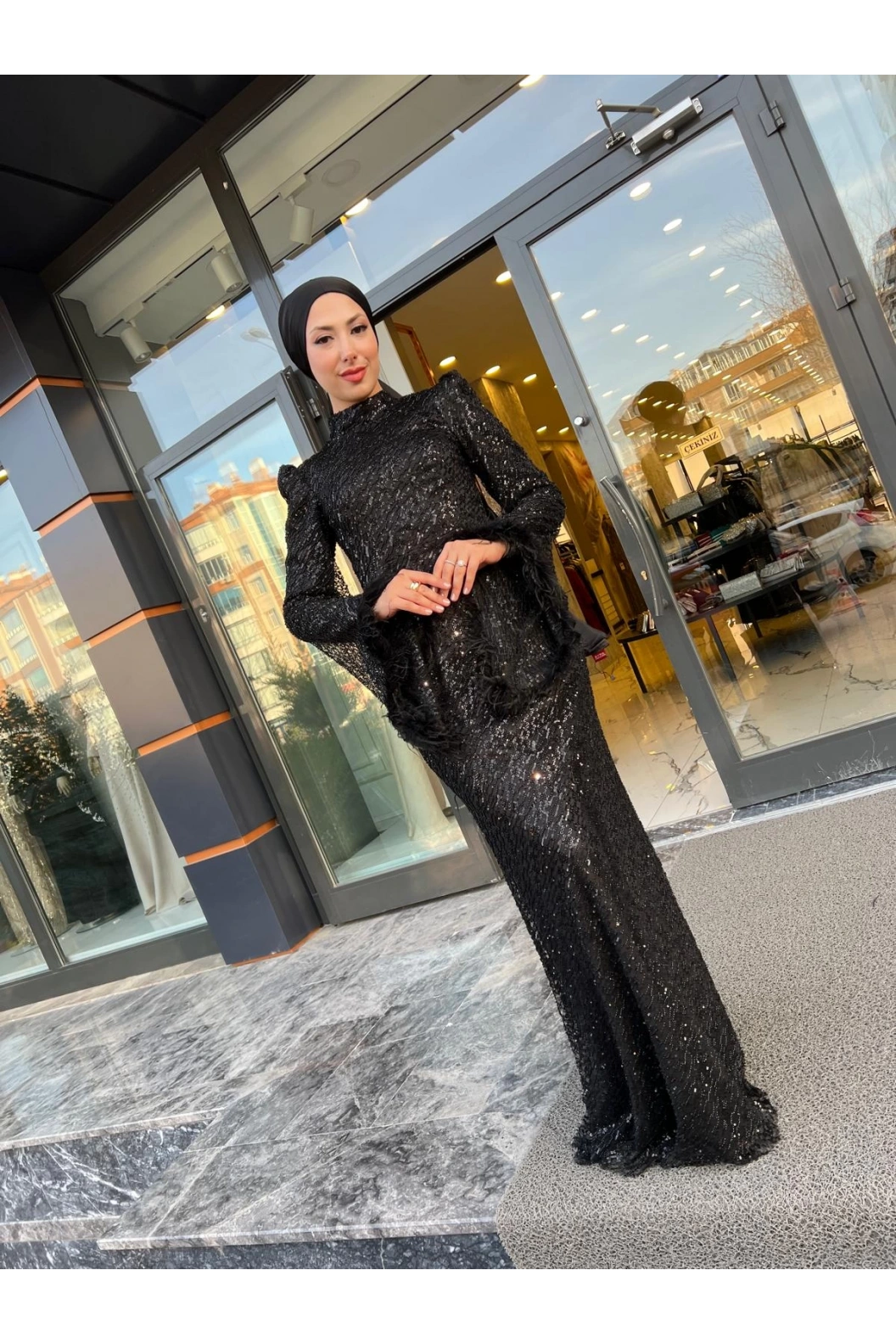 GAMZE ÖZKUL JADE ABİYE SİYAH