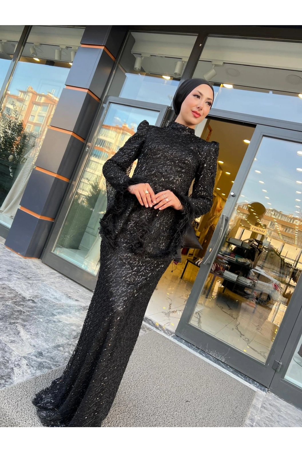 GAMZE ÖZKUL JADE ABİYE SİYAH