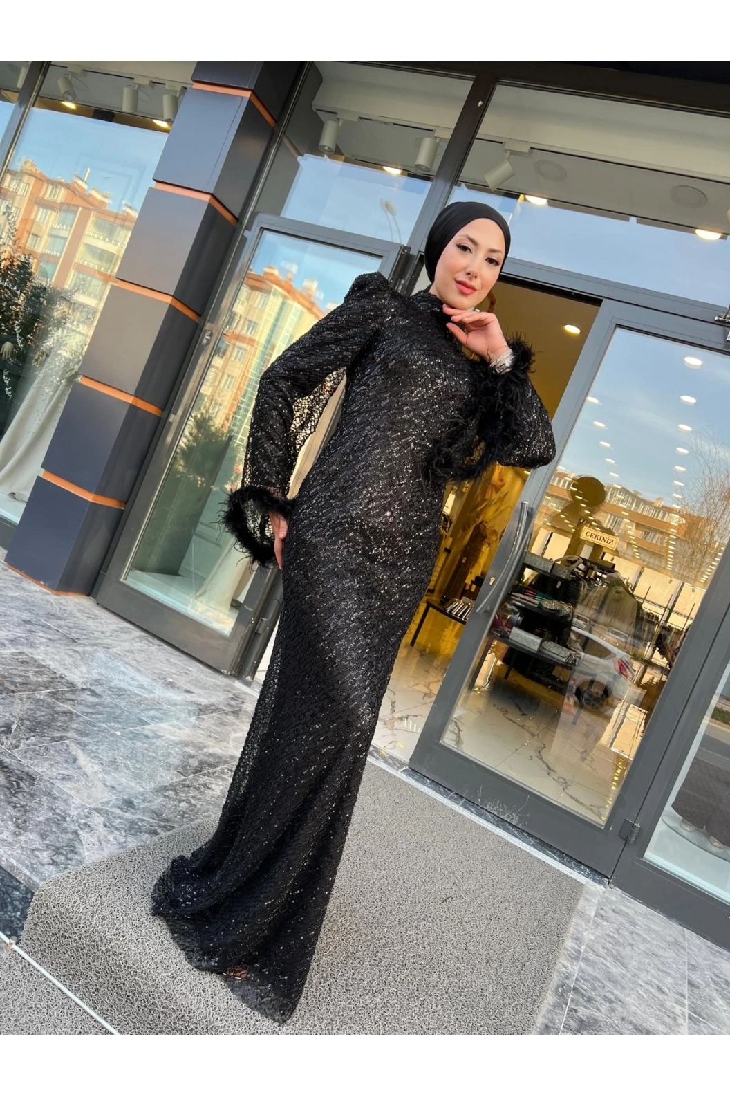 GAMZE ÖZKUL JADE ABİYE SİYAH