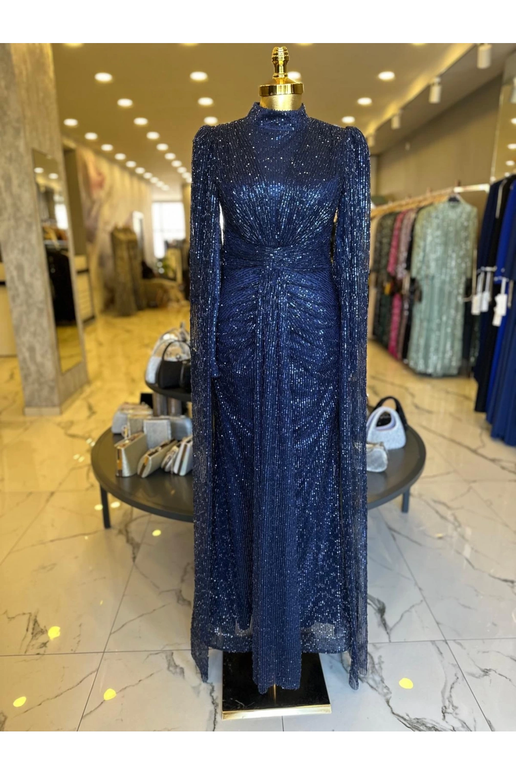 GAMZE ÖZKUL NİGAR ABİYE LACİVERT