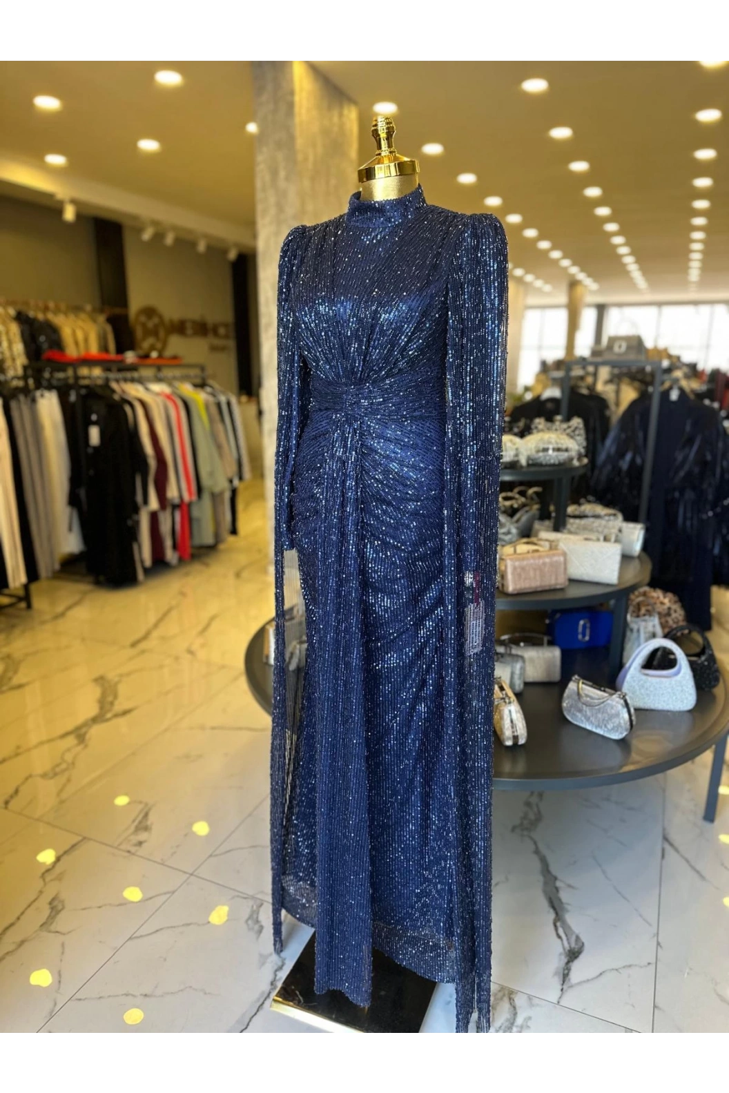 GAMZE ÖZKUL NİGAR ABİYE LACİVERT