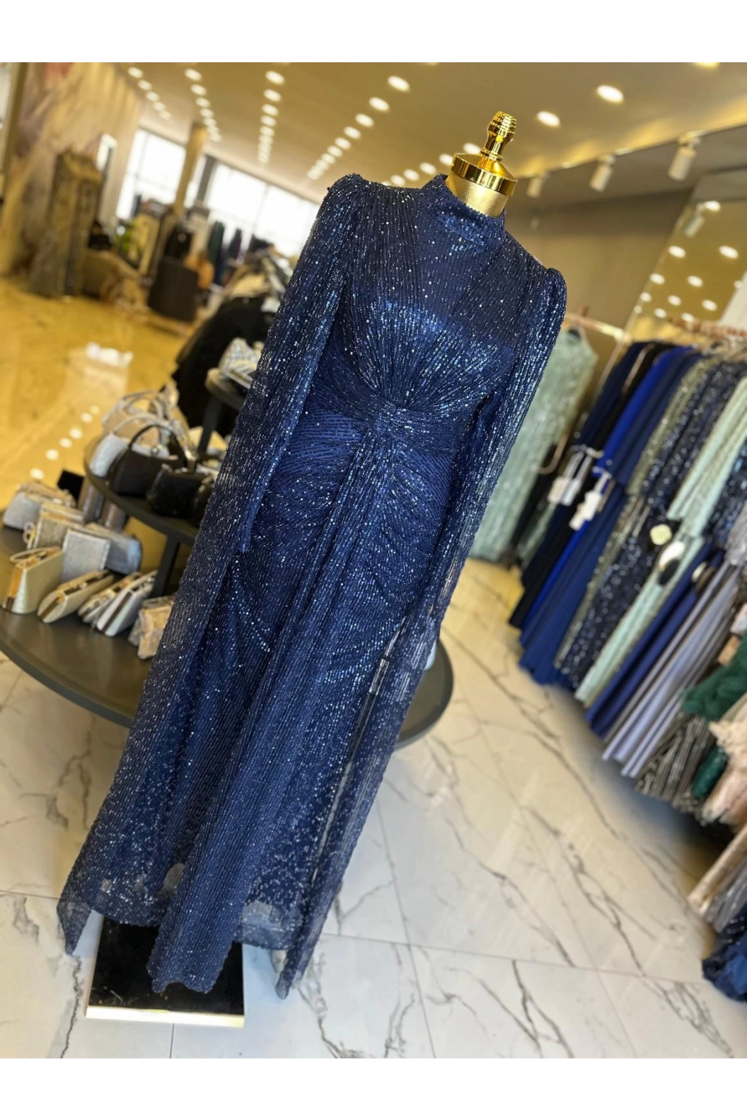 GAMZE ÖZKUL NİGAR ABİYE LACİVERT