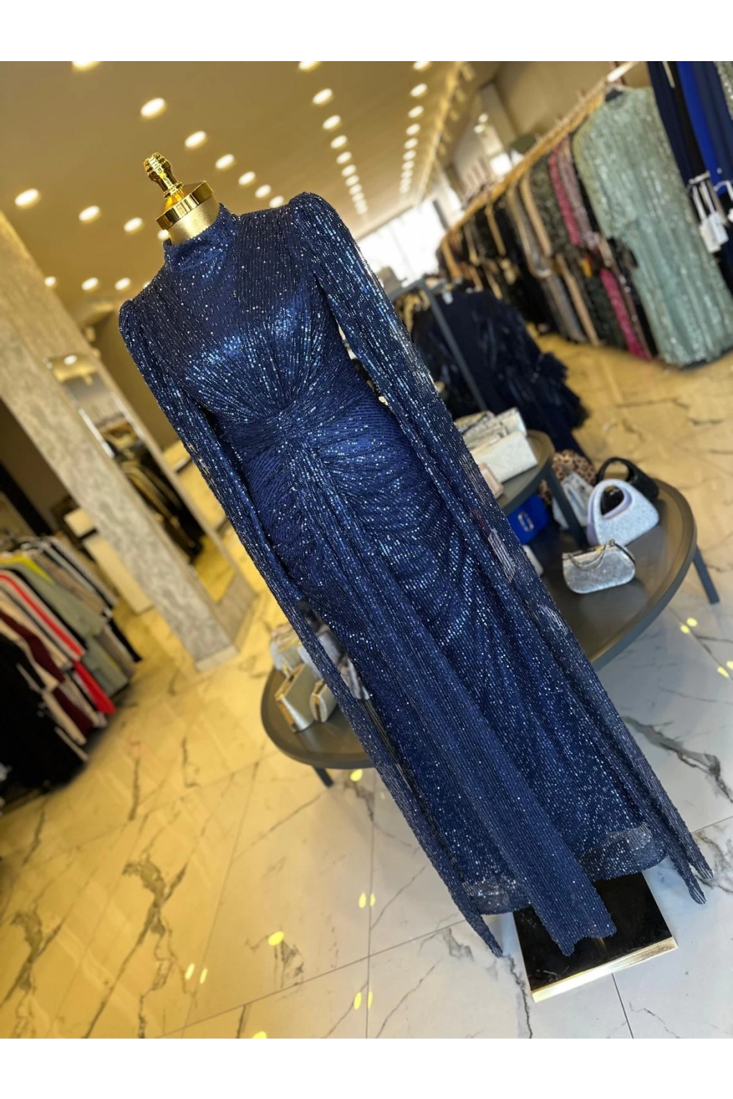 GAMZE ÖZKUL NİGAR ABİYE LACİVERT