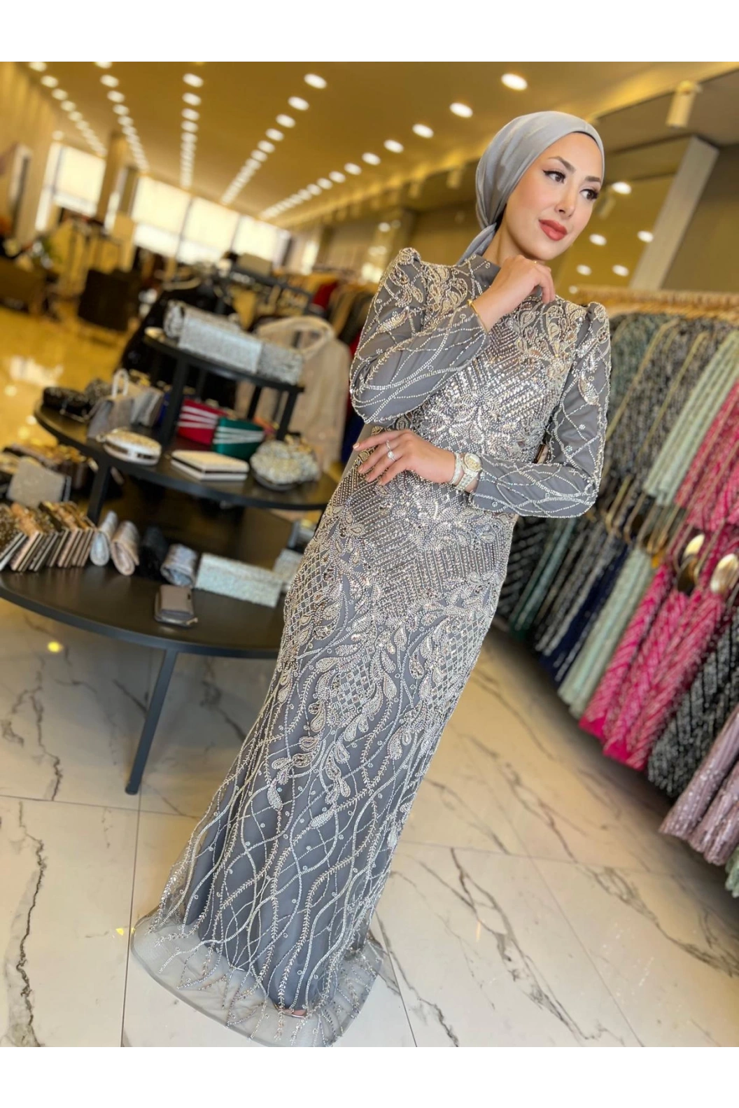 GAMZE ÖZKUL SENA ABİYE ANTRASİT