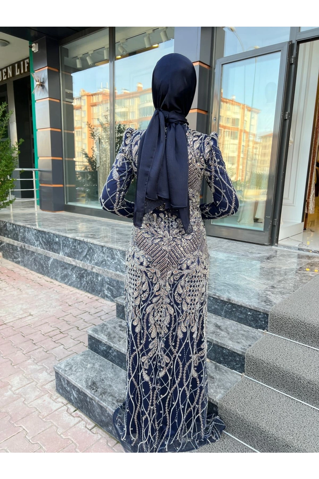 GAMZE ÖZKUL SENA ABİYE LACİVERT