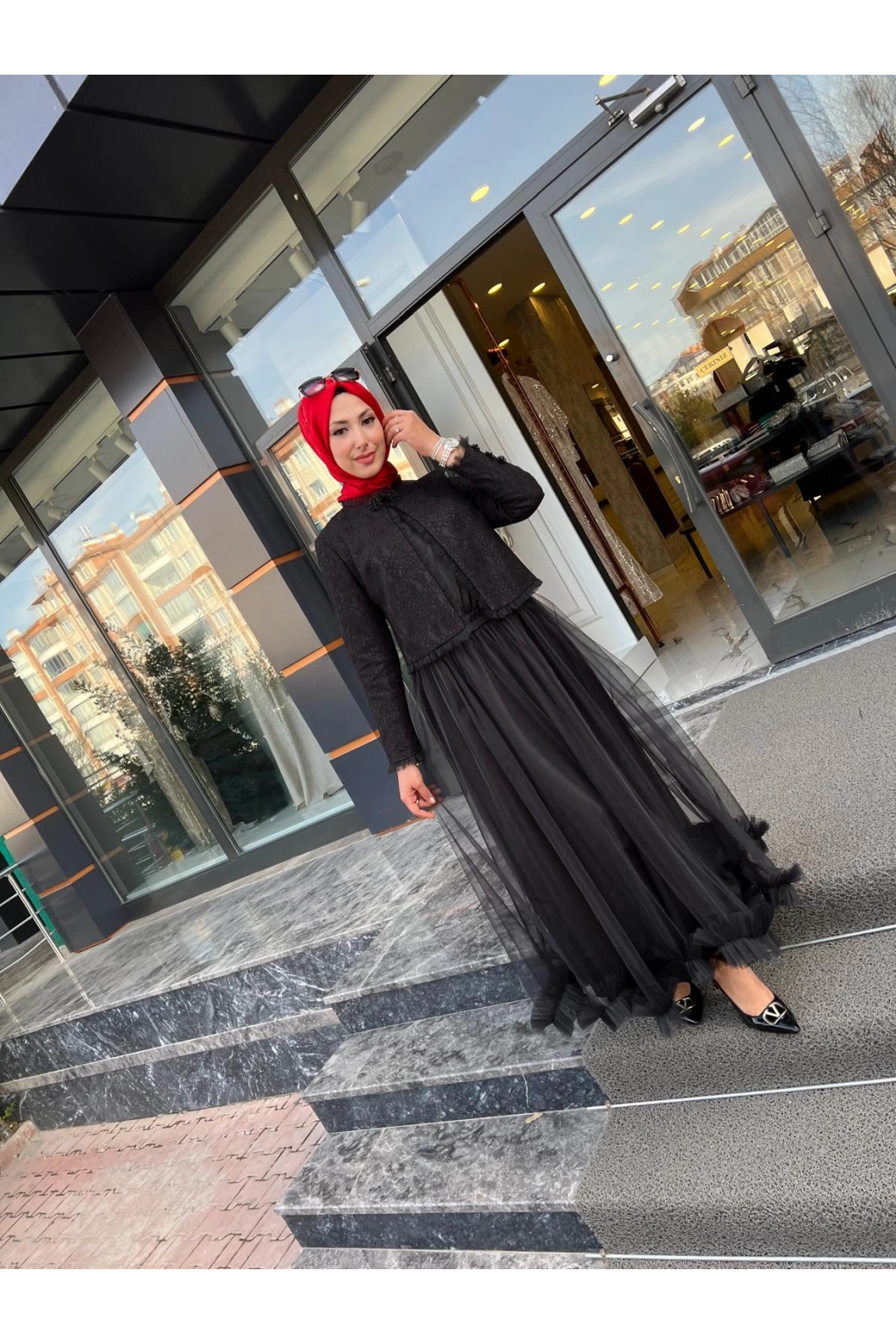 GAZELLA-CEKETİ DANTELLİ TAKIM SİYAH