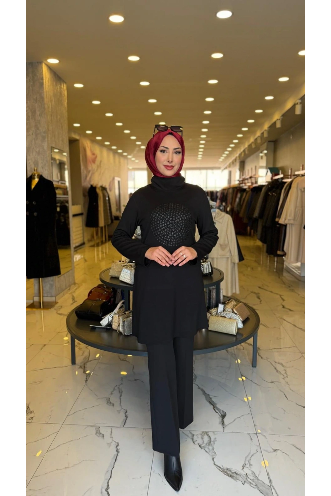 HAYA-DERİLİ MODAL TUNİK SİYAH