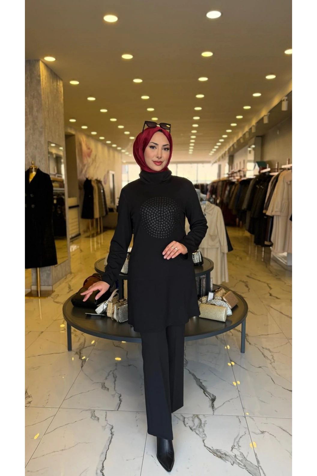 HAYA-DERİLİ MODAL TUNİK SİYAH