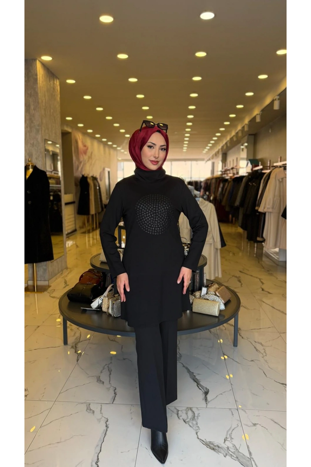 HAYA-DERİLİ MODAL TUNİK SİYAH