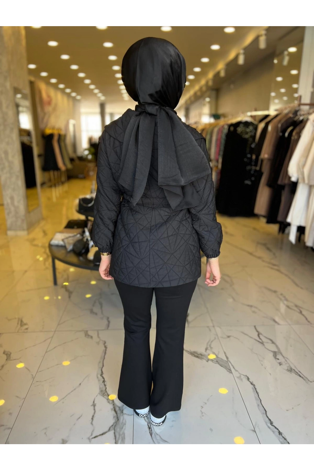 MATEKS-BELDEN KEMERLİ TRENÇ SİYAH