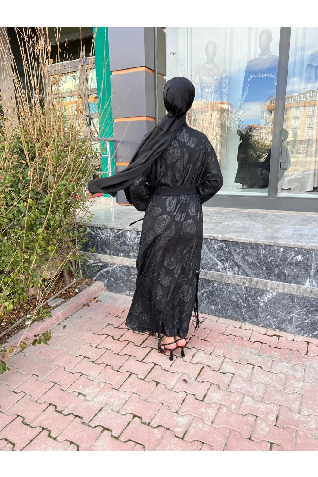 MATEKS-ETEĞİ İPLİ ABAYA SİYAH