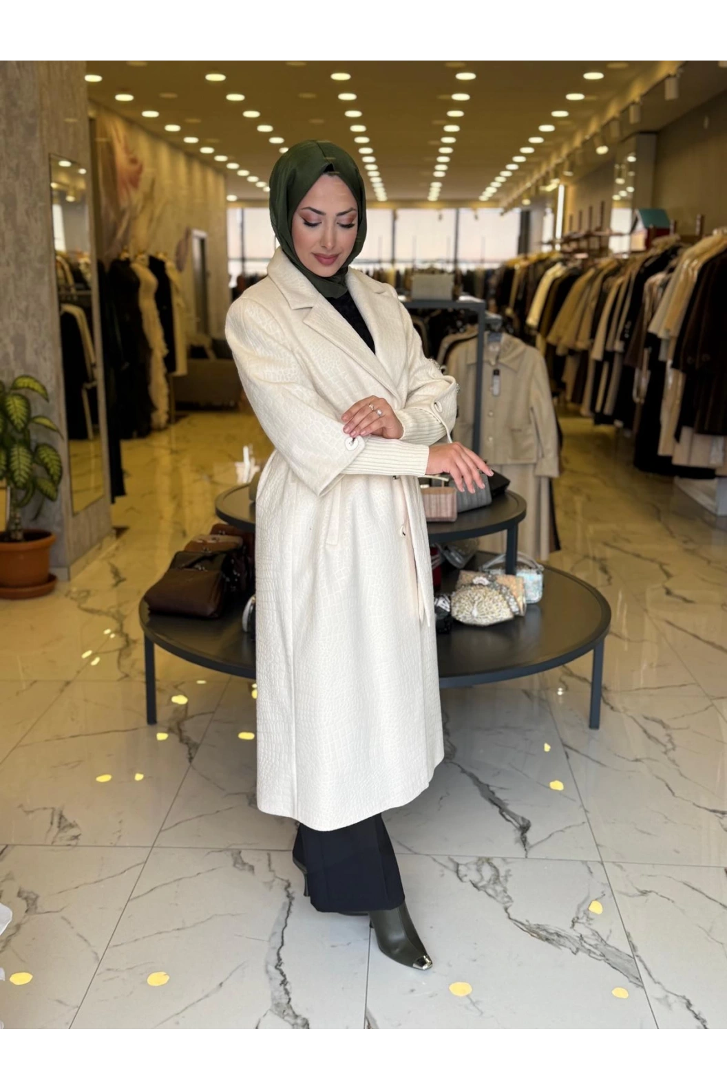 MATEKS KOLU ÖRGÜLÜ KABAN BEJ