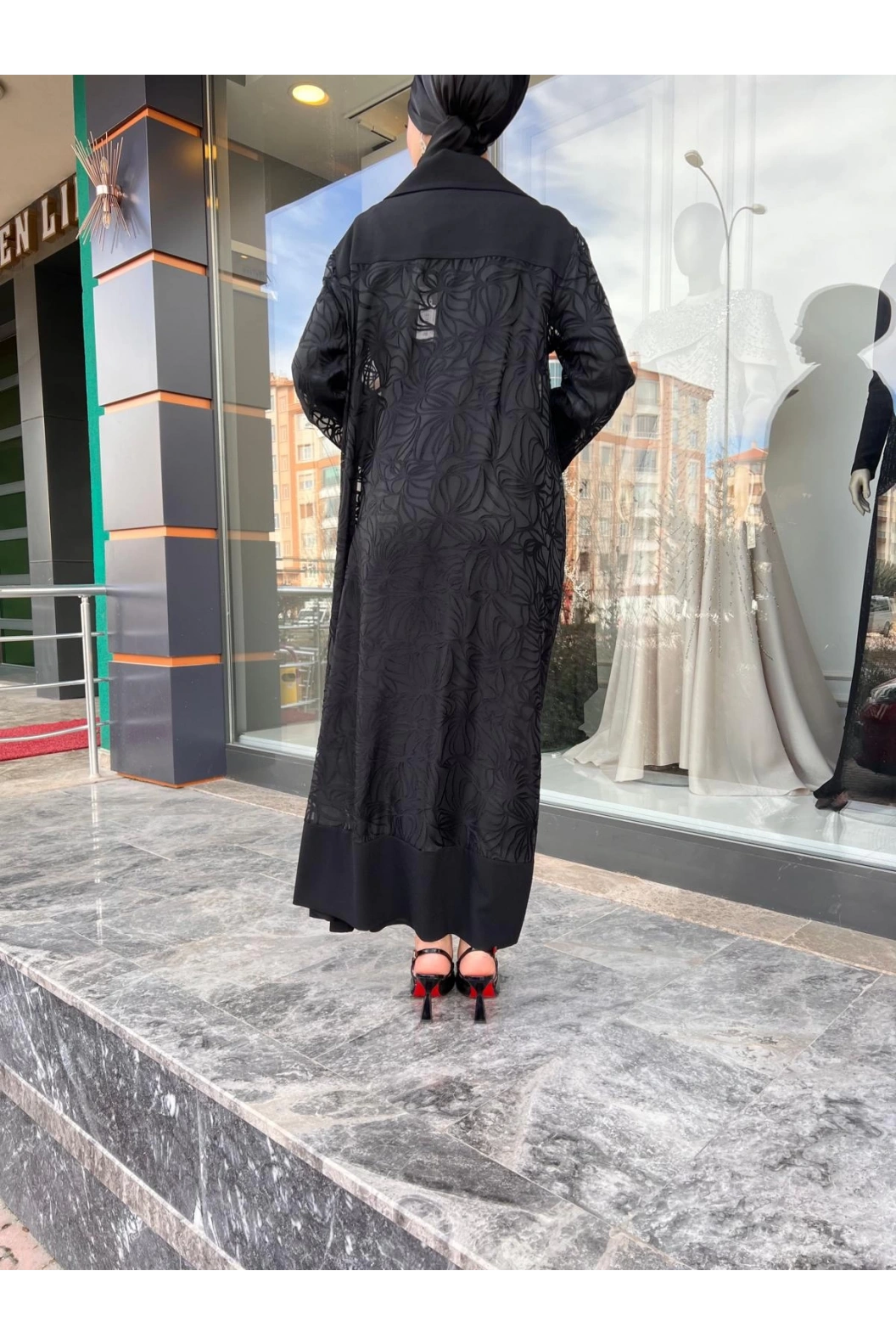 MATEKS-KREP KUMAŞ ABAYA SİYAH