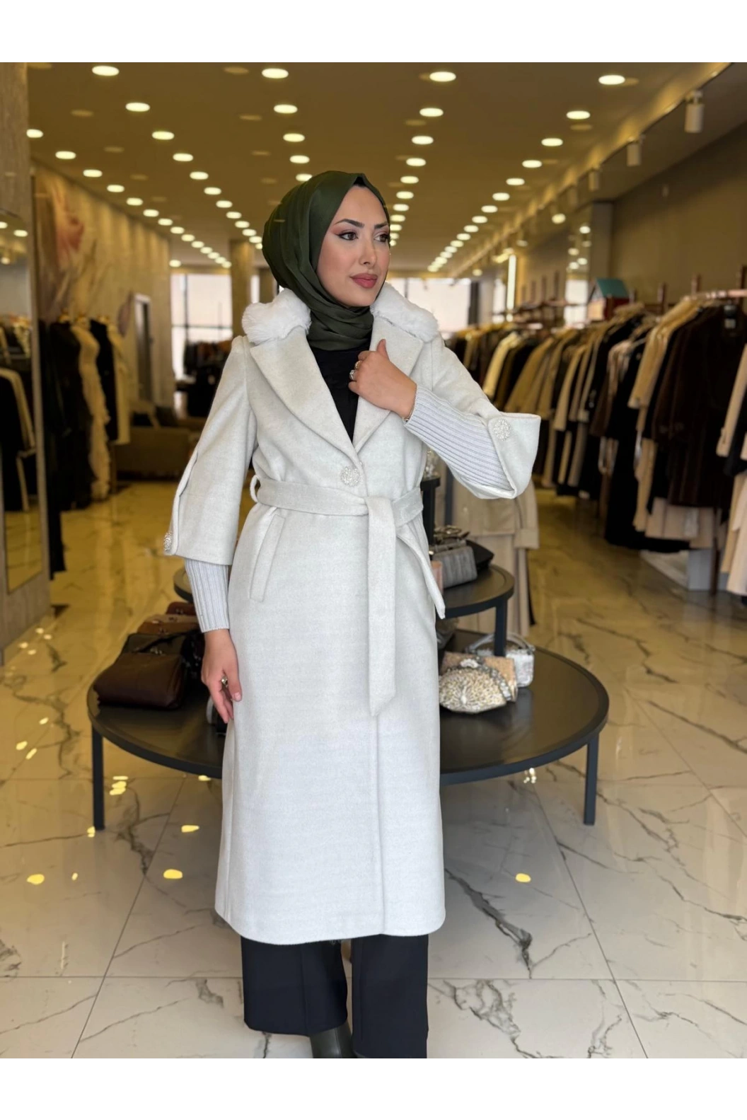 MATEKS-SİMLİ KAŞE KABAN EKRU