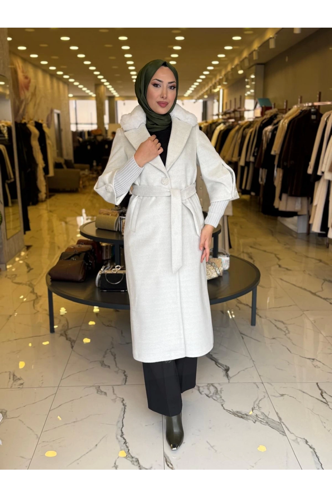 MATEKS-SİMLİ KAŞE KABAN EKRU