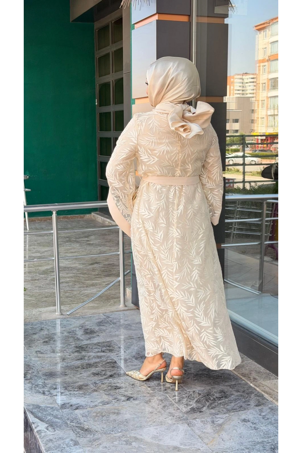 MATEKS-YAKMA ABAYA BEJ