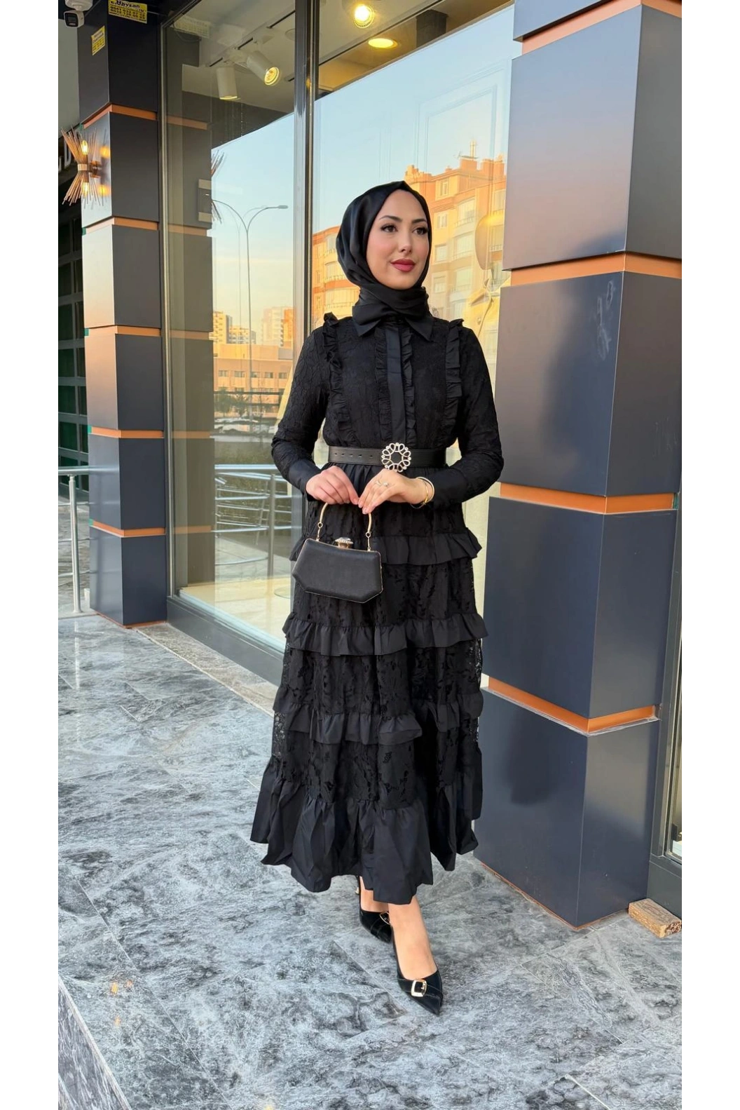 MERİHCE-İTHAL ELBİSE SİYAH