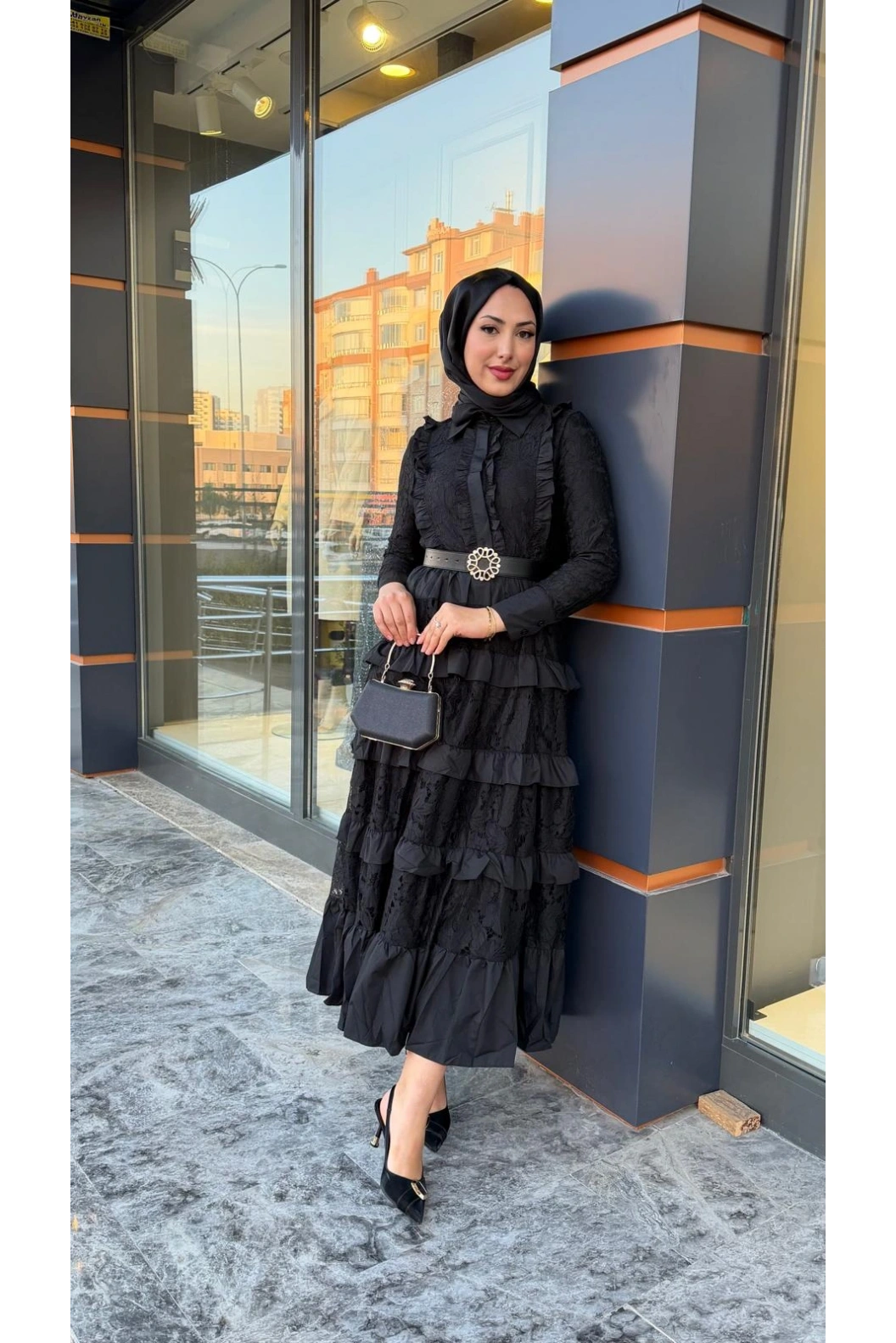 MERİHCE-İTHAL ELBİSE SİYAH