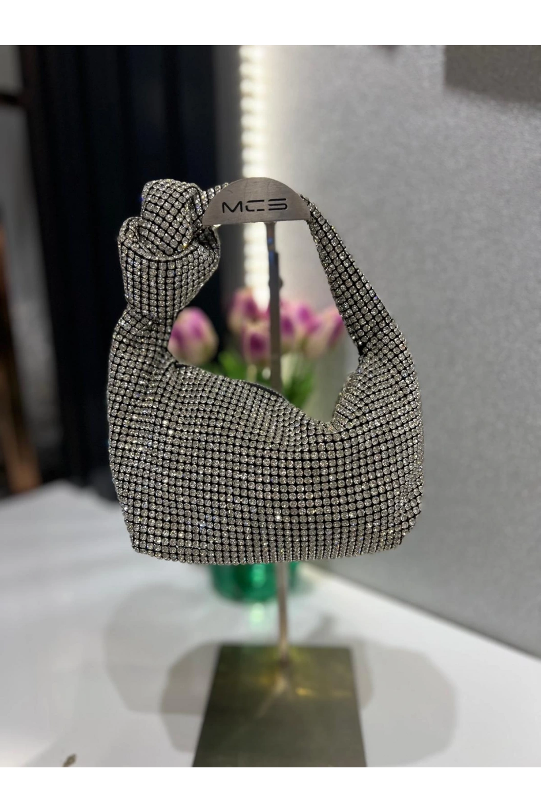 MERİHCE-TAŞLI ABİYE ÇANTA GÜMÜŞ