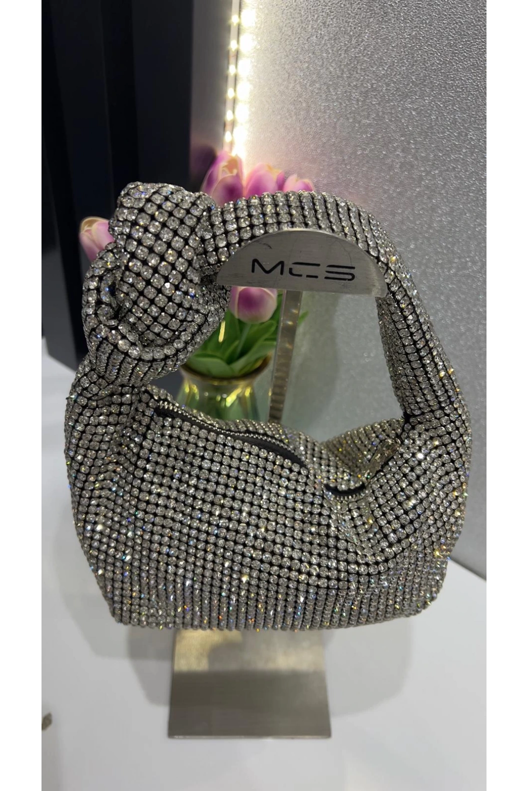 MERİHCE-TAŞLI ABİYE ÇANTA GÜMÜŞ