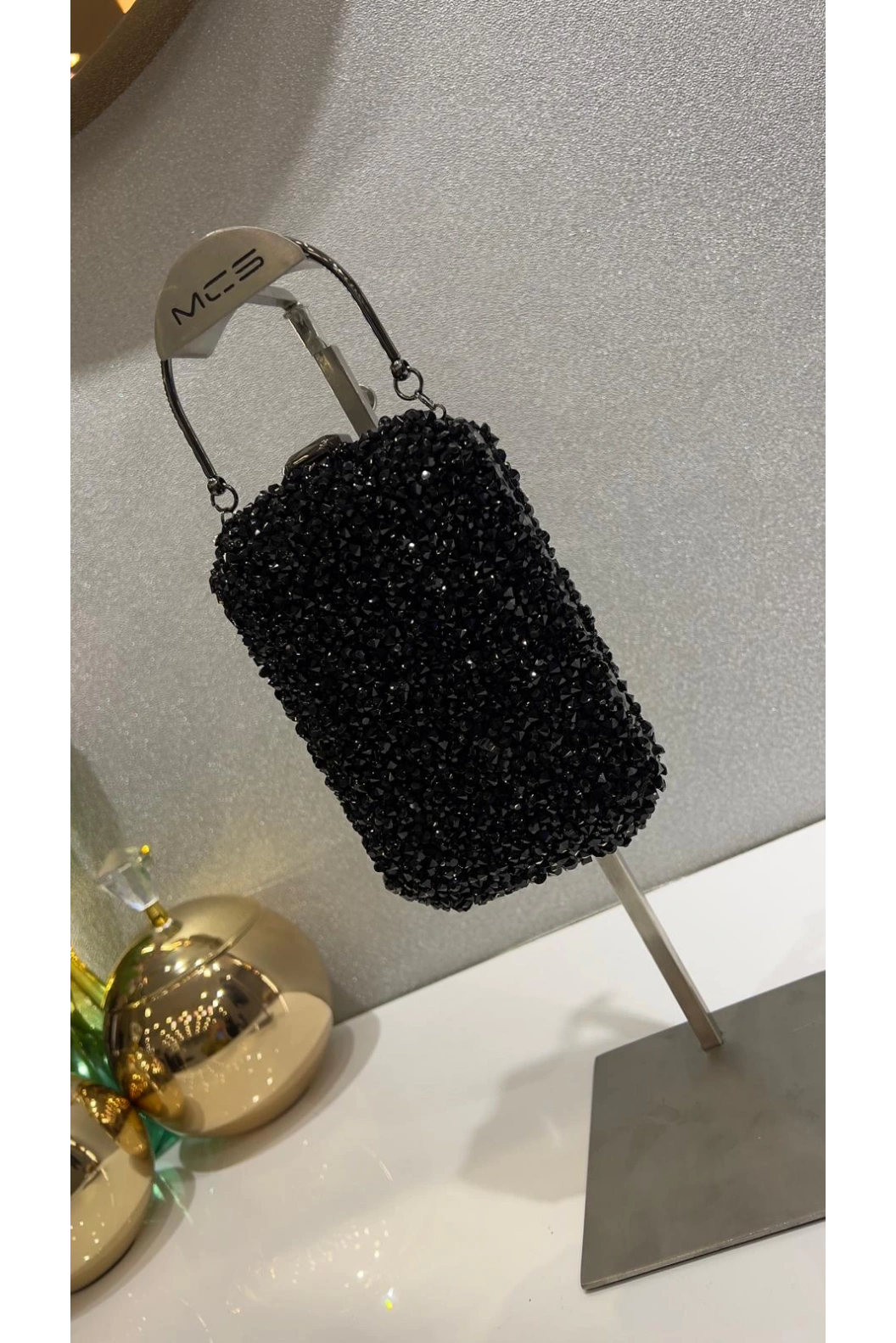 MERİHCE-TAŞLI ABİYE ÇANTA SİYAH