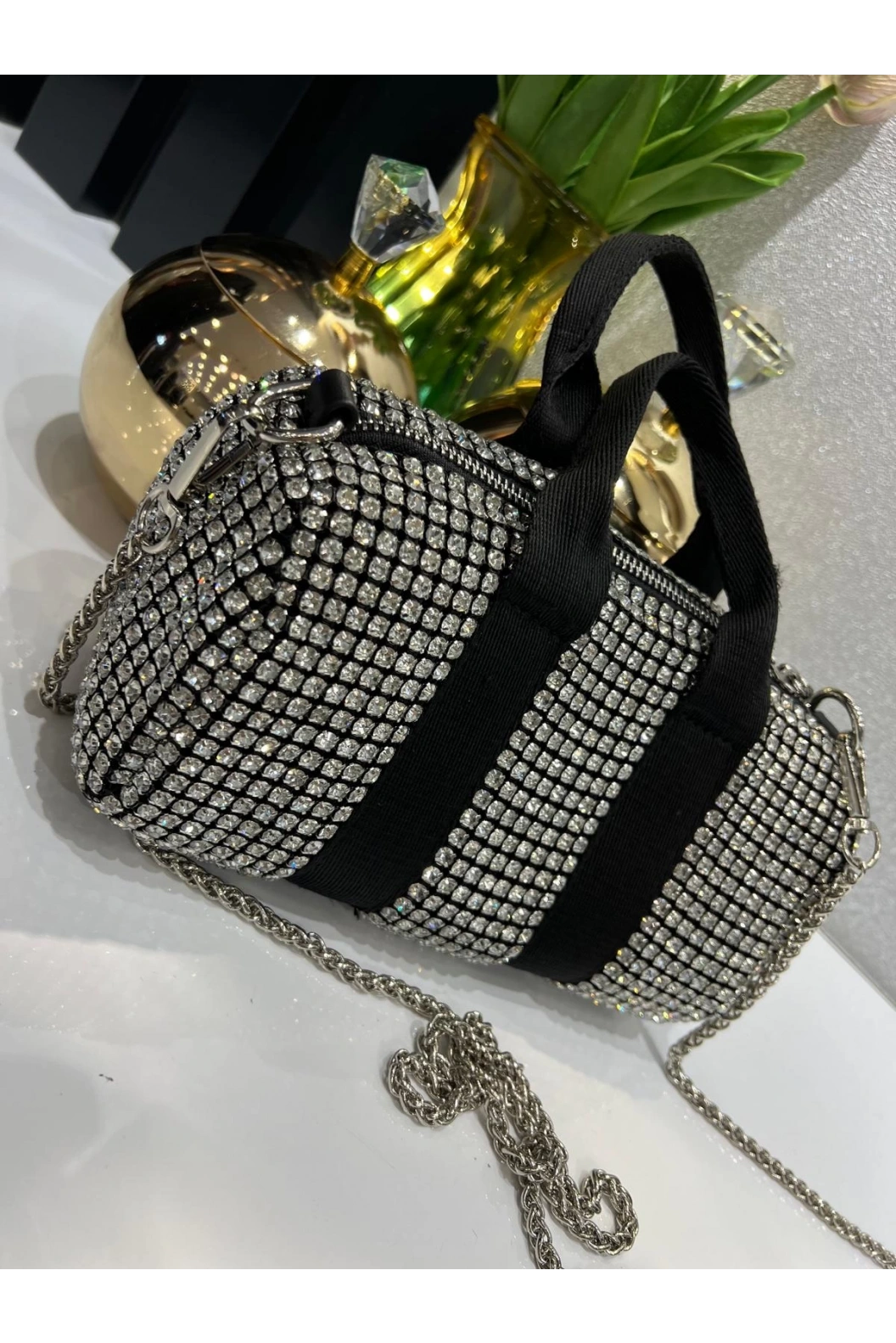 MERİHCE-TAŞLI ABİYE ÇANTA SİYAH