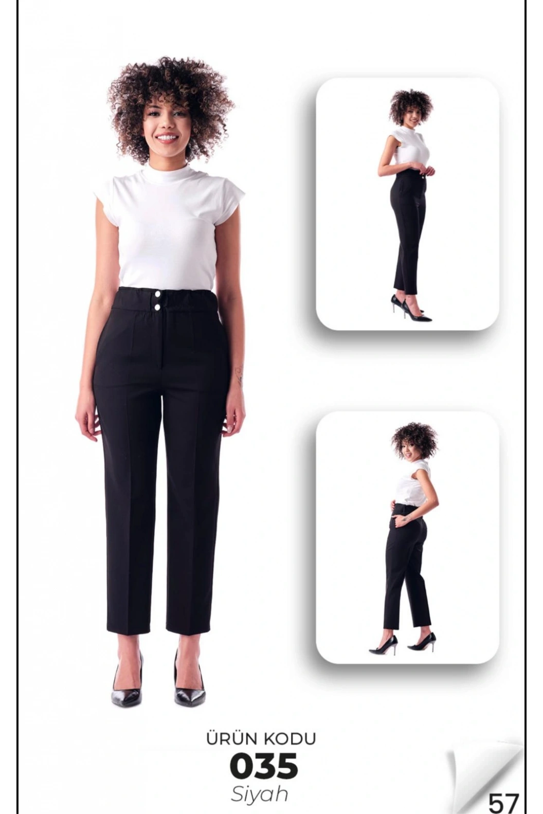 MODİVA-BELİ LASTİKLİ KALEM PANTOLON SİYAH