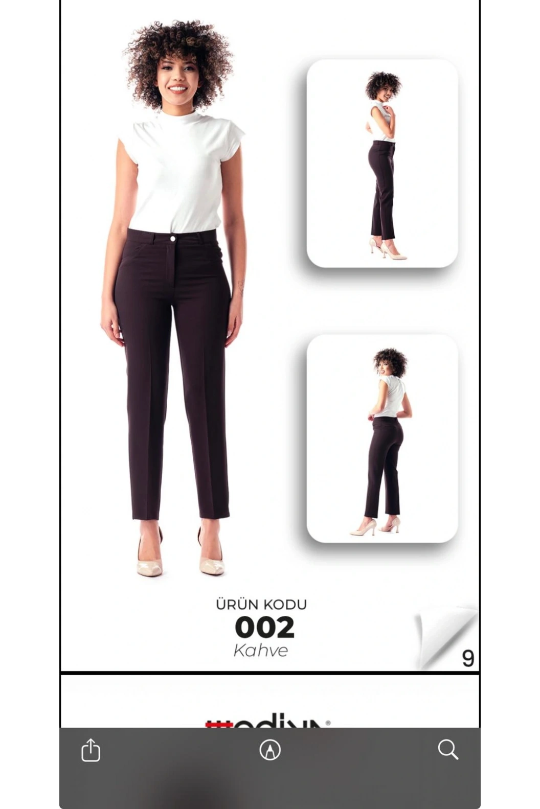 MODİVA-KALEM PANTOLON KAHVE