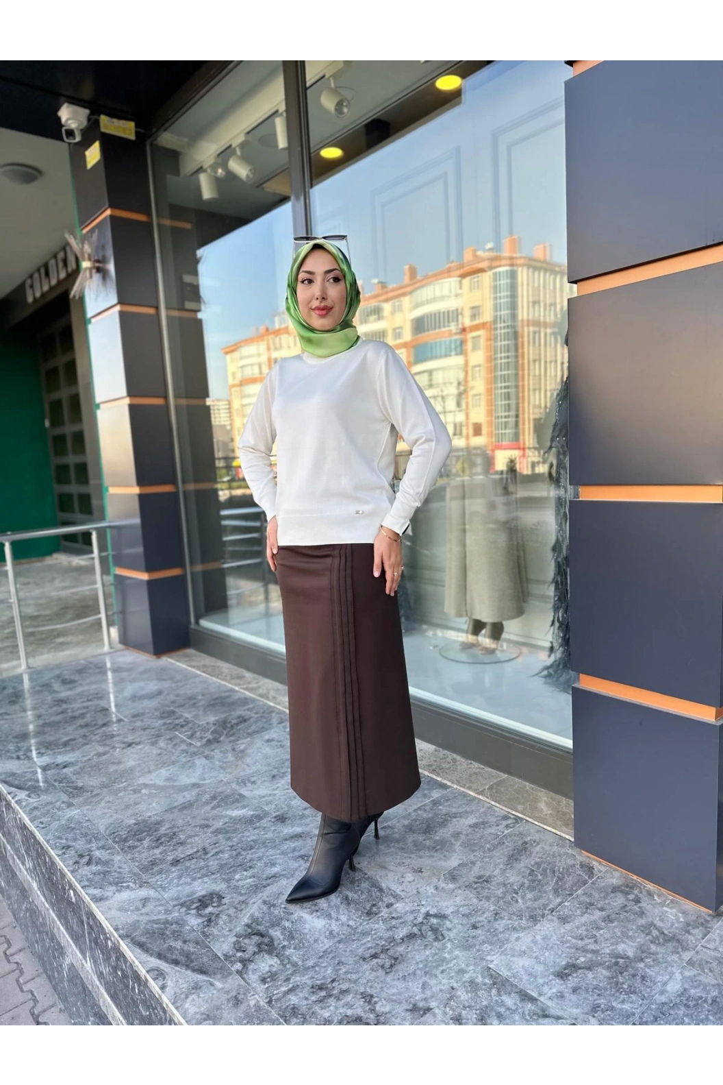 MY312-BİSİKLET YAKA TRİKO BLUZ EKRU