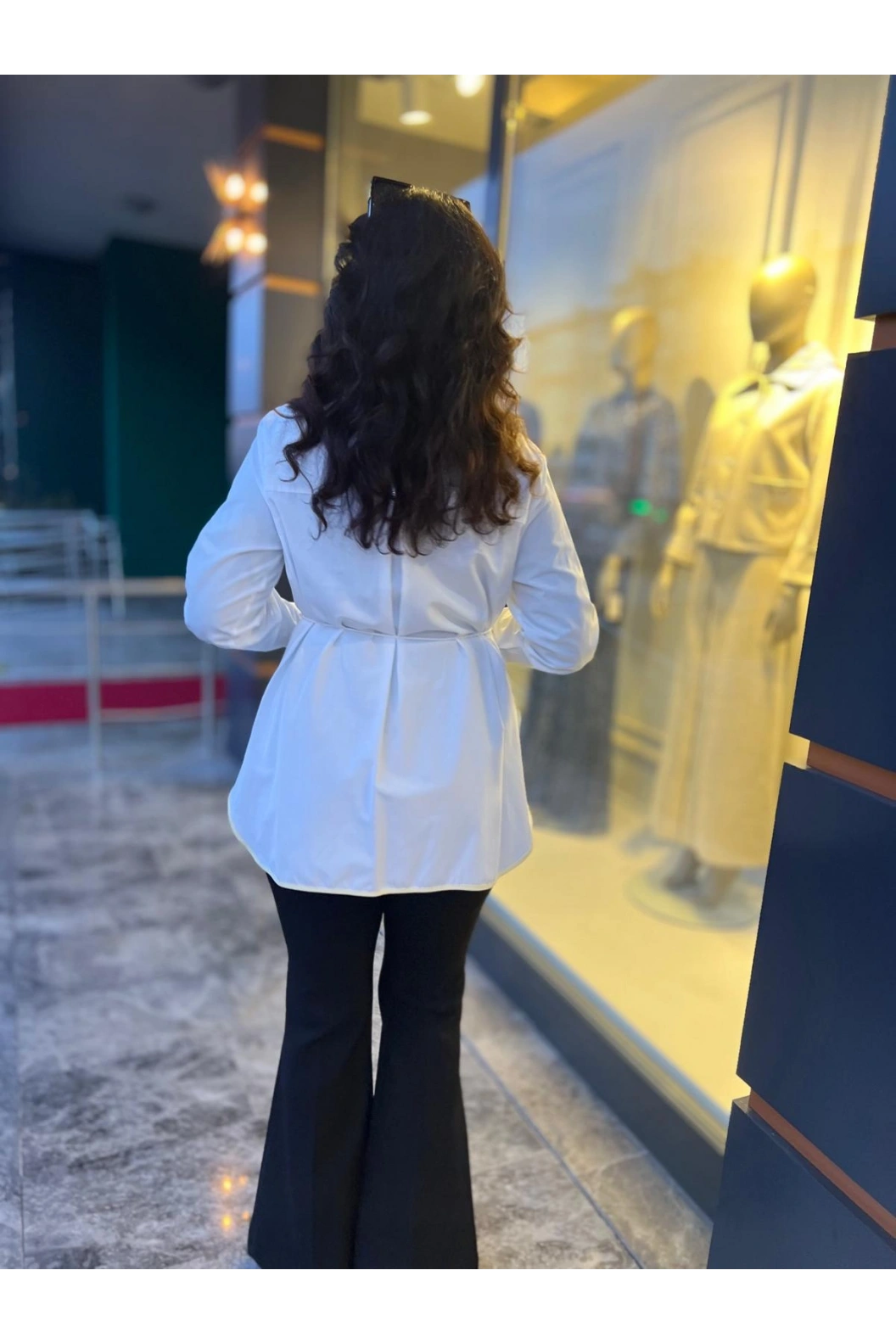 MY312-CEBİ TAŞLI FİLELİ GÖMLEK BEYAZ