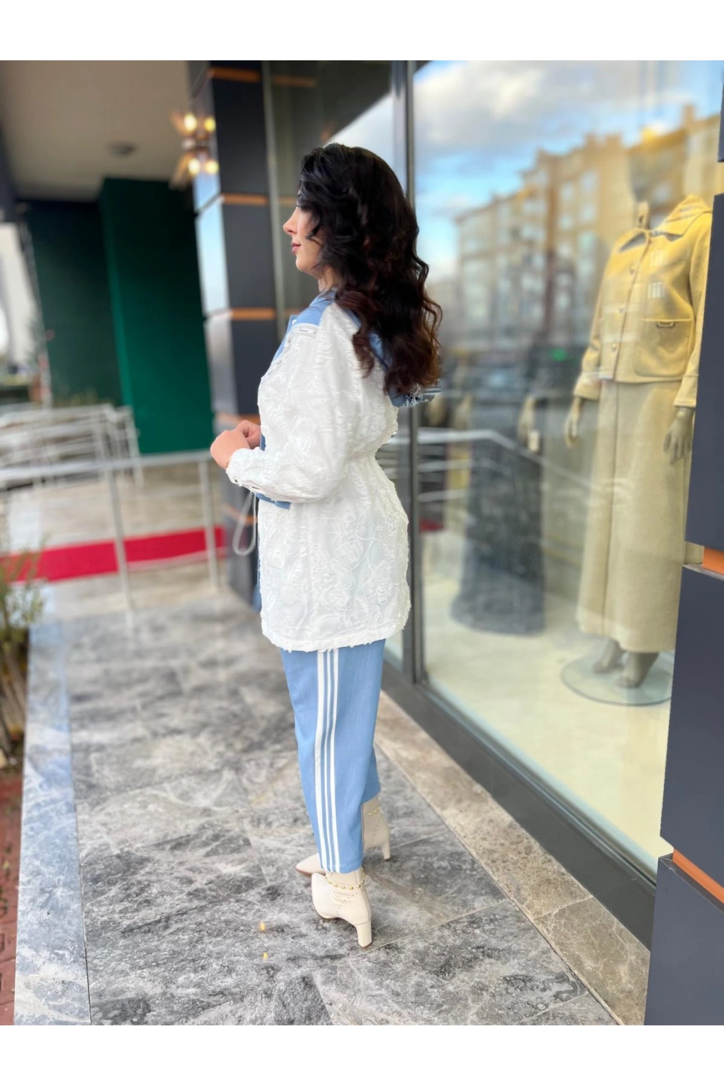 MY312-DANTELLİ AKSESUARLI TAKIM EKRU