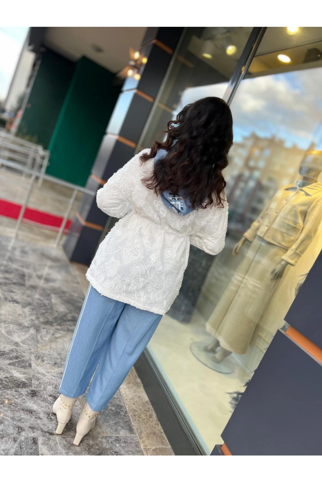 MY312-DANTELLİ AKSESUARLI TAKIM EKRU